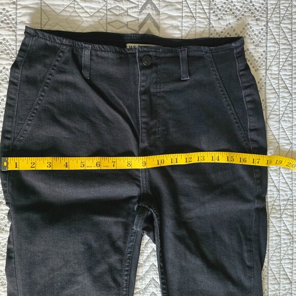 Free People Level Up Slit Slim Jeans Pitch Black Size 28 Inseam 32 NWOT - Picture 3 of 12